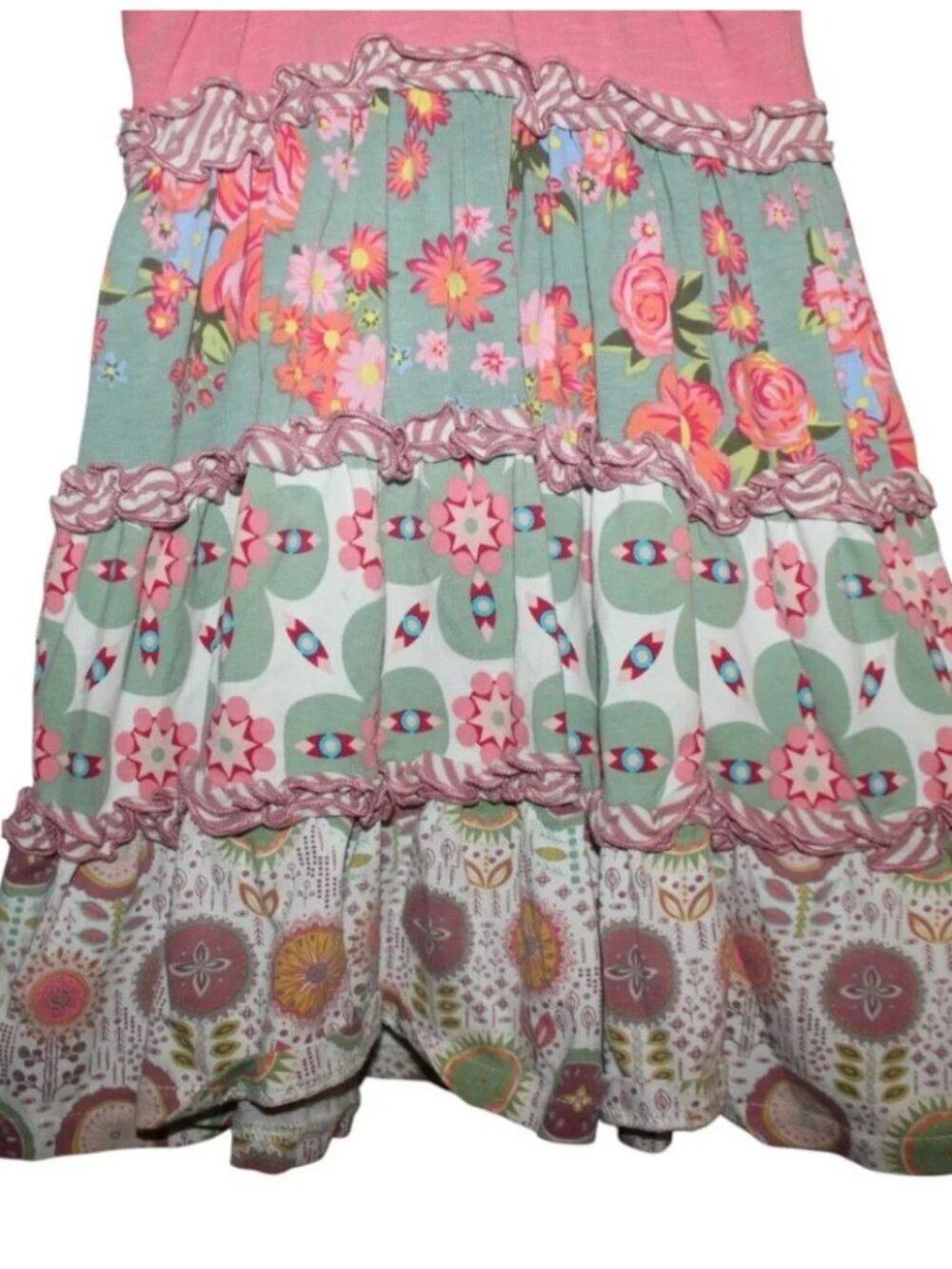 MATILDA JANE Dress Sz 4 Stretch Sundress Girls Patchwork Ruffles Buttons - Picture 8 of 8